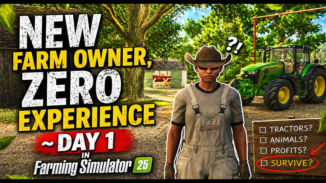 New Farm Owner, ZERO Experience ~ Day 1 Farming Simulator 25 - YouTube