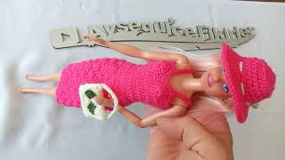 Barbie bebek En şık hali, Askılı elbise yapımı#crochet #sewing #baby