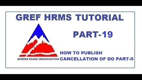 HOW TO CANCEL DO PART-II ORDER IN HRMS