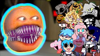 FNF Sliced(Vs Annoying Orange Glitch) But Different Characters Sing It🎵 Everyone (PibbyOrange)