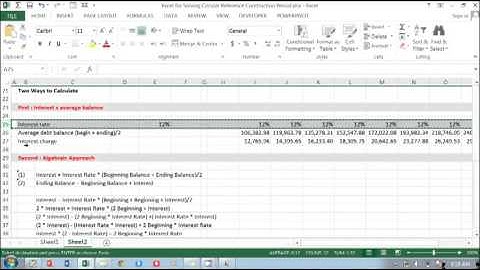 Solving circular reference Algebraic Approach in Project Finance Model Part 2 of 2