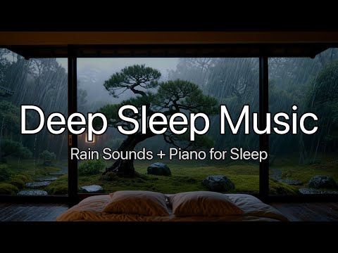 The Slowest, Most Soothing Piano & Rainy Pine Garden – Quiet Your Mind and Drift Off | 4 Hours