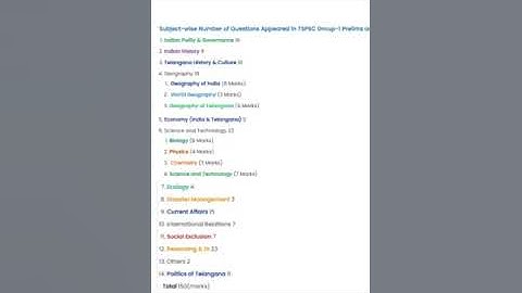 TSPSC GROUP 1 PRELIMS EXAM OCTOBER  2022  SUBJECT WISE MARKS || TSPSC GROUP 1 PRELIMS EXAM UPDATE