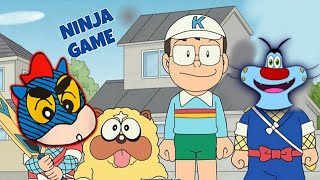 Ninja Hattori Game-play With Shinchan + Oggy screenshot 3