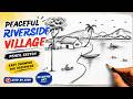 Easy Village Scenery Drawing | Handmade Drawing | Step by Step  | Meharban Painter