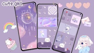 ترتيب الهاتف باللون البنفسجي ☁✨aesthetic phone purple theme 💜 screenshot 3