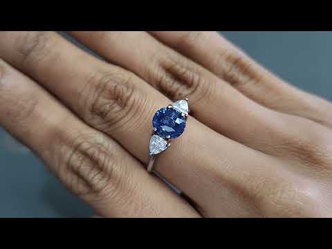 Unheated blue sapphire oval cut 2.51 carats, Sri Lanka Video  № 1