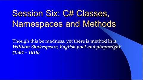 ASP.NET 4.0 Essential Skills Session Six Introduction