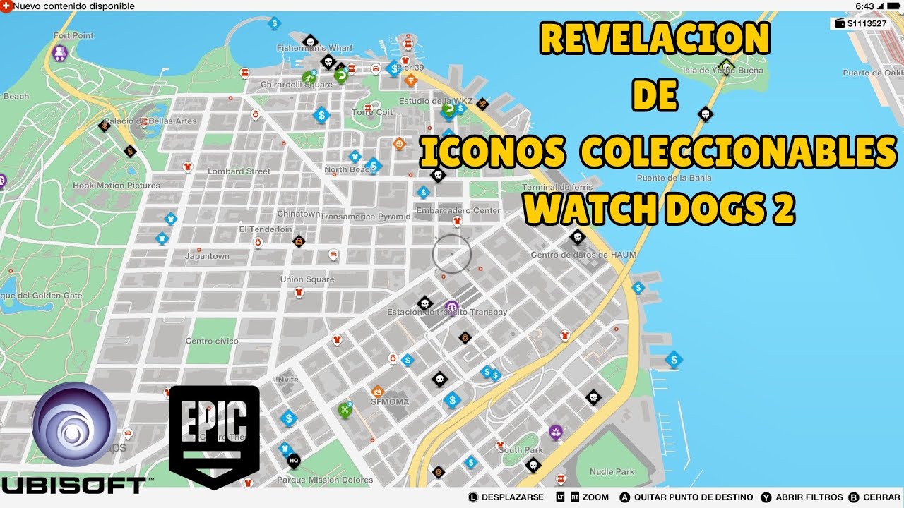 ICONOS COLECCIONABLES DEL MAPA  | WATCH DOGS 2  | EPIC GAMES  | UBISOFT  | 