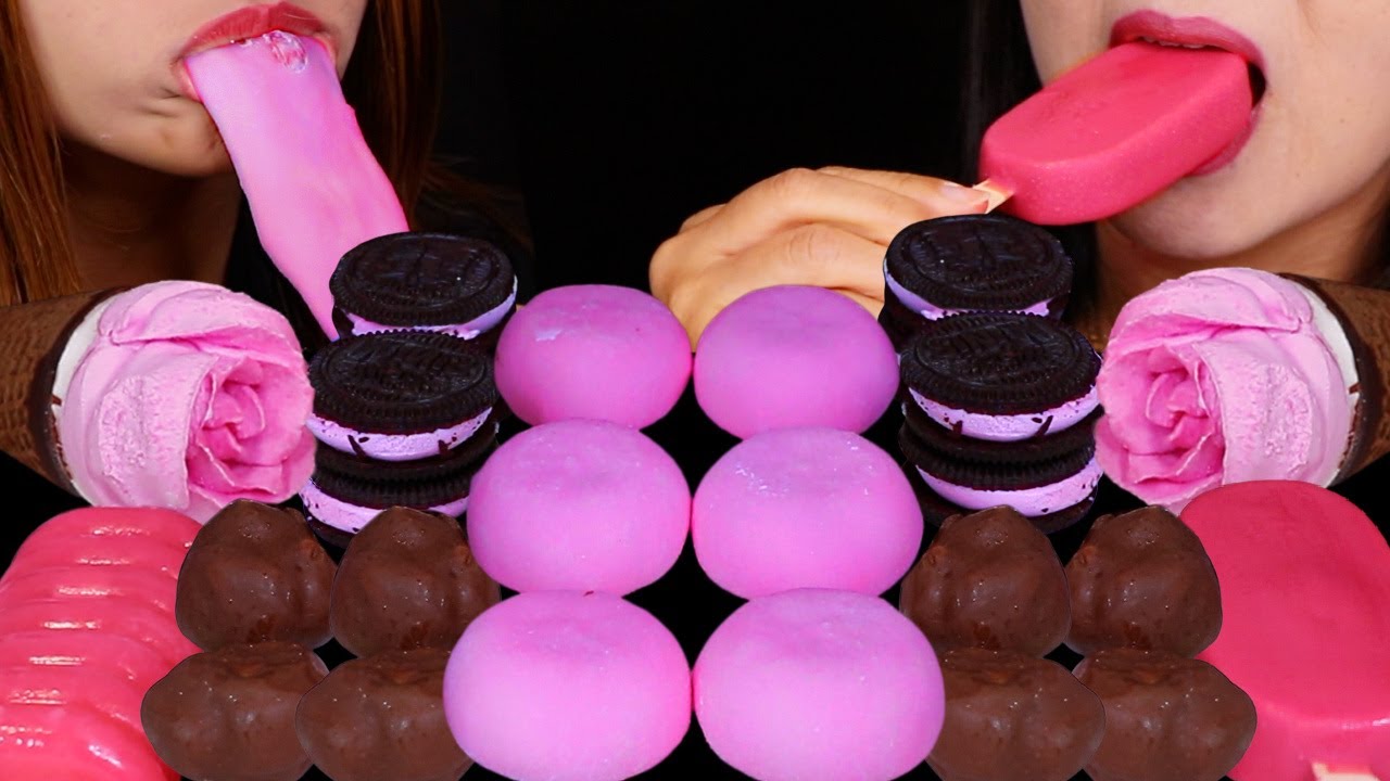ASMR ROSE ICE CREAM, MOCHI, MINI CHOCOLATE ICE CREAM SANDWICHES, CHOCOLATE CREAM PUFFS, OREO BAR 먹방