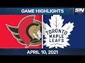 NHL Game Highlights | Leafs vs. Senators – Apr. 10, 2021