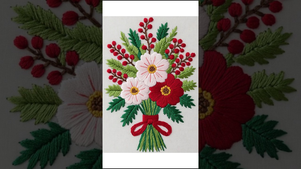 wow 😳 hand embroidery flowers design 