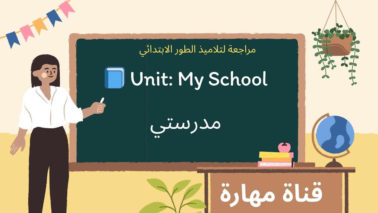 مراجعة لغة انجليزية السنة الثالثة  والرابعة والخامسة ابتدائي مدرستي my school 