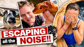 ESCAPING The NOISE Glamping in DEVON - Log-Fired Hot TUBS; Frisky GOATS & Tent LUXURIES!!