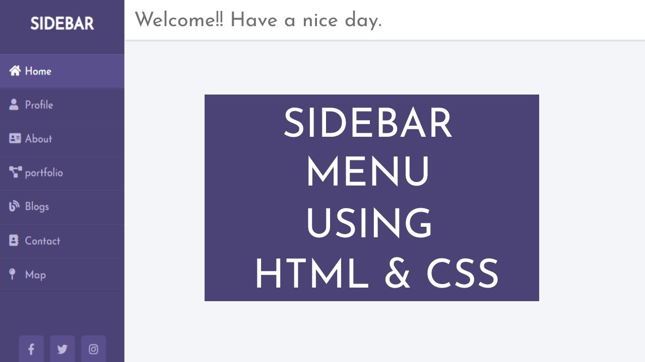 How to Create the Side Navigation Bar Using HTML and CSS | Vertical ...