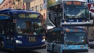 MTA NYC Bus NovaBus LFSA #5285/5446/New Flyer XD60 #6073 M100/M60-SBS/M101 LTD