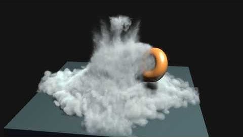 Hi res Blender smoke collision test with a moving object, smoke shadows