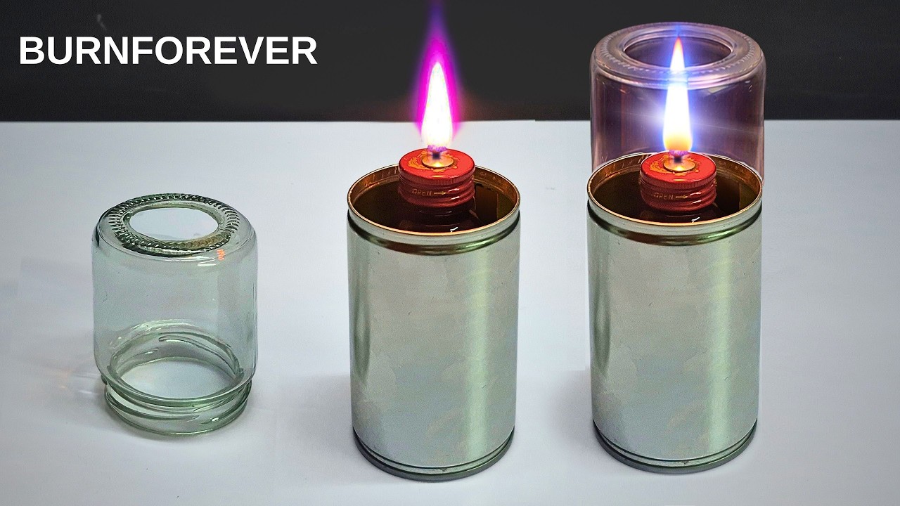How to make DIY oil lamp burn forever! Odorless, smokeless perfect for ...