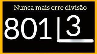 🌟 801 dividido por 3 | como aprender divisão