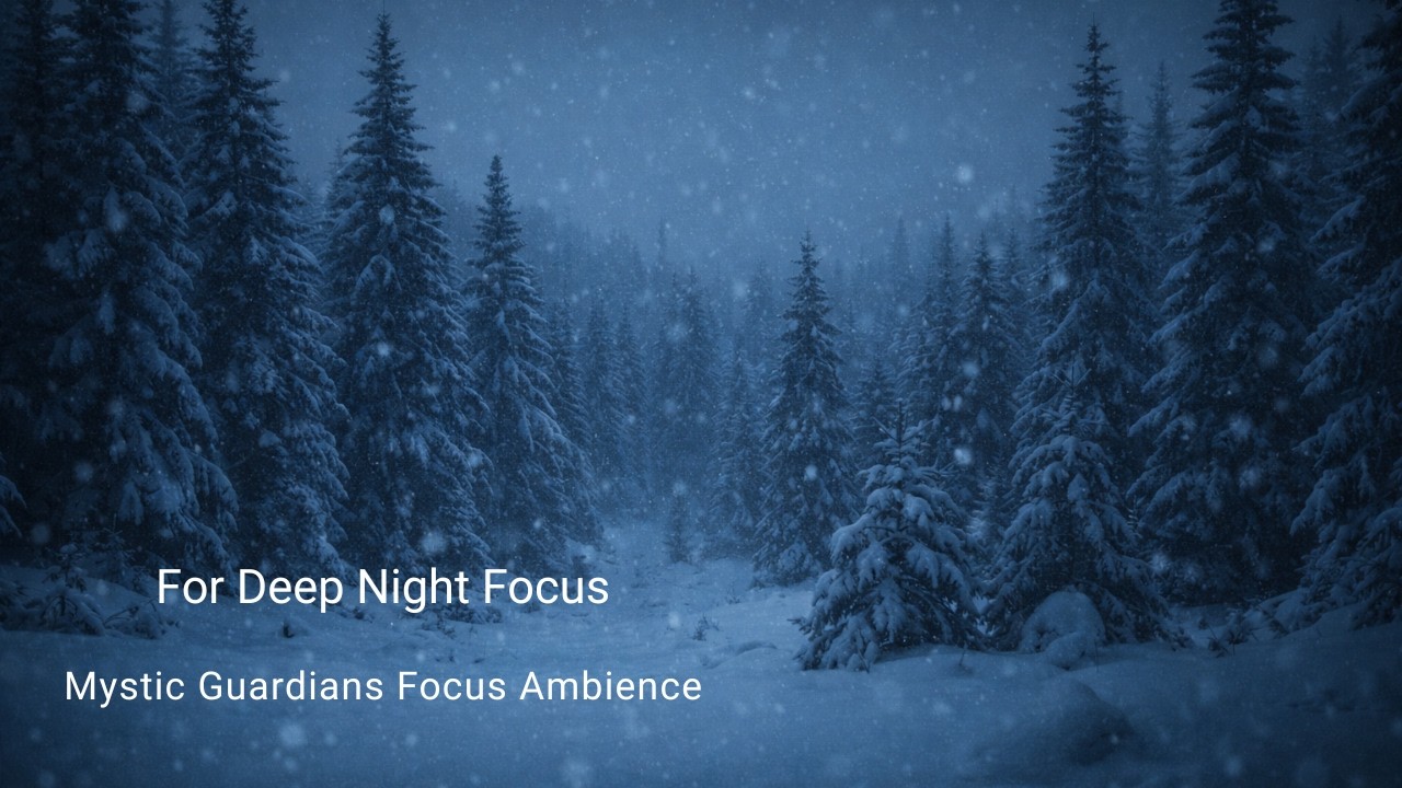 Snowfall Through Night Forest— Ambient Music for Focus