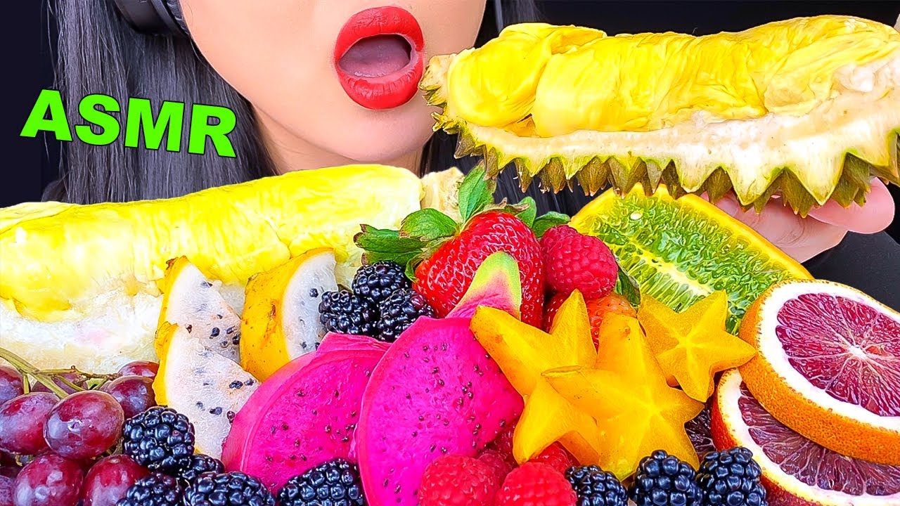 ASMR MOST COLORFUL EXOTIC FRUIT PLATTER 