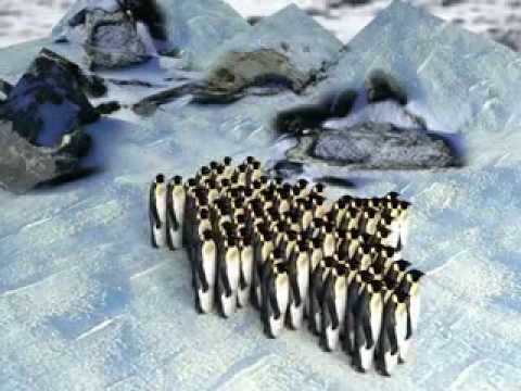 The origin of traveling waves in an emperor penguin huddle