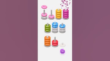 Hoop Stack / Color Sort 3D lvl 23 #shorts #relaxinggames #games #hoopstack #colorsorting