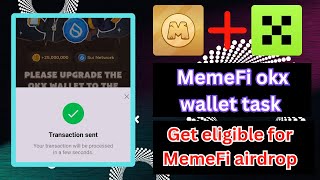 Memefi okx wallet connect task complete || get eligible for Memefi airdrop.A-Z Live process #memefi