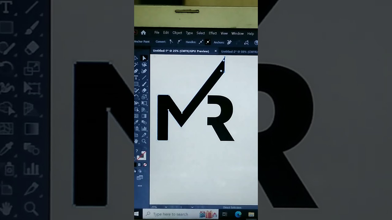 How to create MR letter logo design in adobe illustrator || 