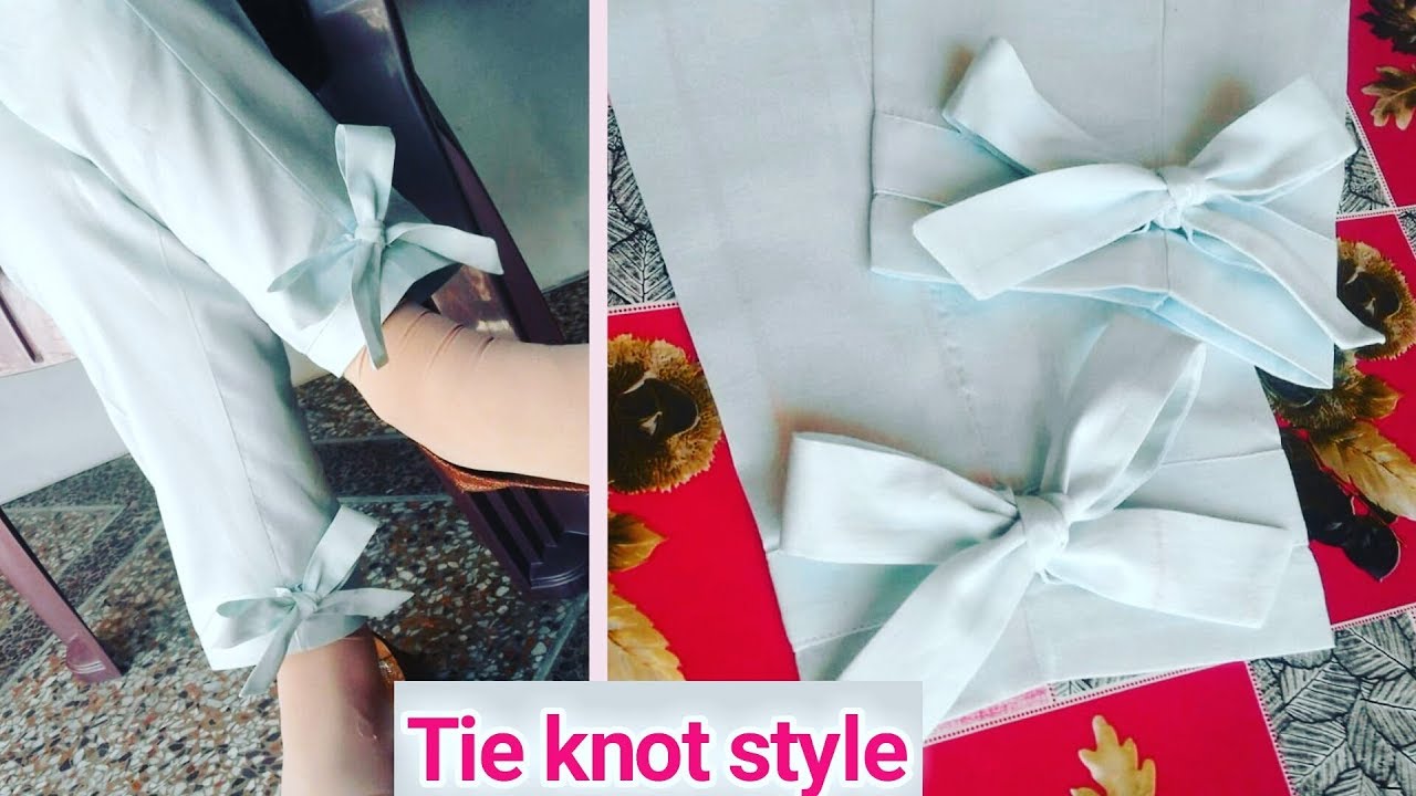 Tie knot trousers/capri bottom design 