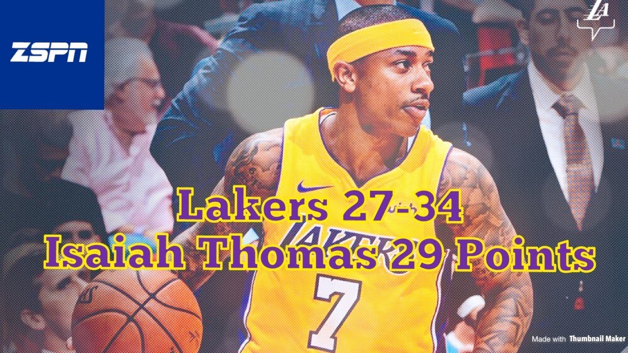 Isaiah Thomas Leads the Lakers With a Season-High 29 Points - YouTube