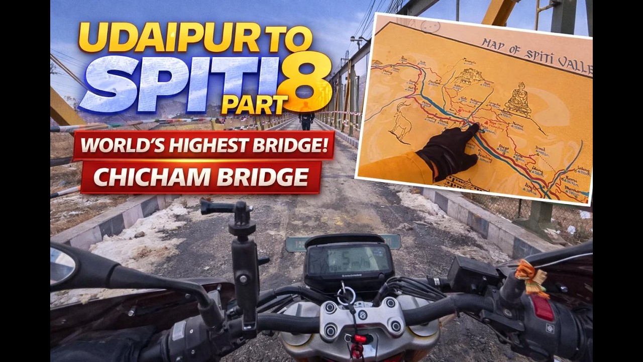 World’s Highest Bridge ❄️ | Udaipur to Spiti Valley Part 8 | Chicham Bridge