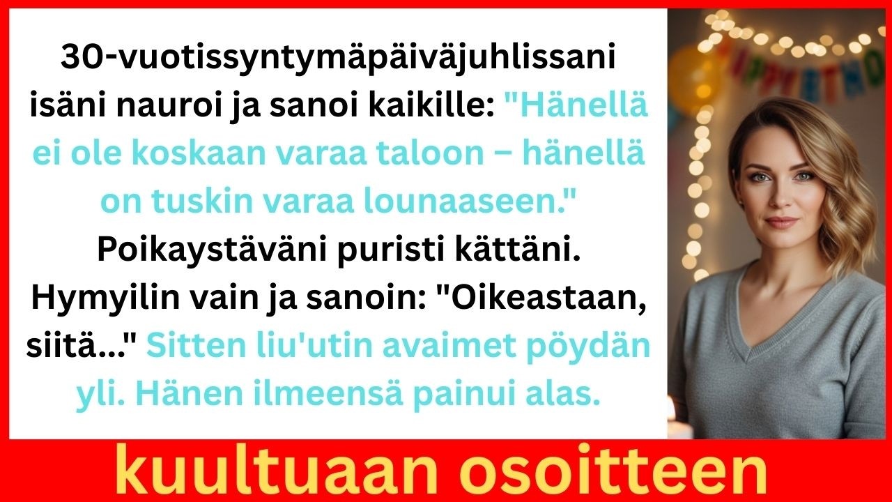 Vanhempani sanoivat, etten koskaan ostaisi taloa – sitten liu'utin avaimet pöydän yli