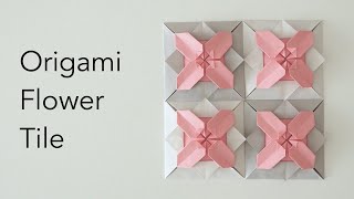 Make origami #withme - Origami Flower Tile Tutorial - ASMR Paper Folding