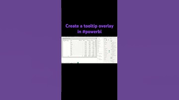 Create a tooltip overlay in #powerbi #microsoft #howto #powerquery #data #analytics