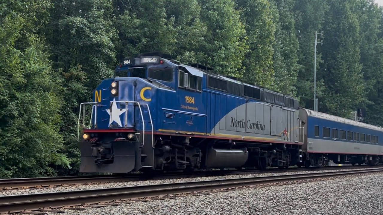 AMTK 1984 North Carolina Unit Leads Amtrak P074-29 NB Thru Spencer