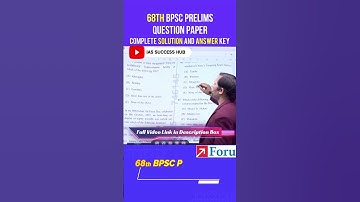 68th BPSC PRELIMS QUESTION PAPER DISCUSSION & ANSWER KEYS |  #shorts