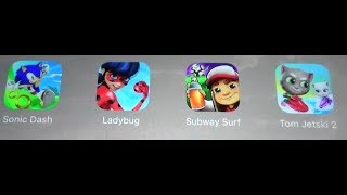 Sonic Dash Vs Lady Bug Vs Halloween Subway Surfers Vs Tom Jetski 2 screenshot 2