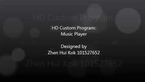 HD Custom Program- Music Player