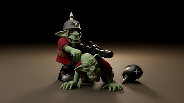 Goblin model work in progress 360 rendered in blender