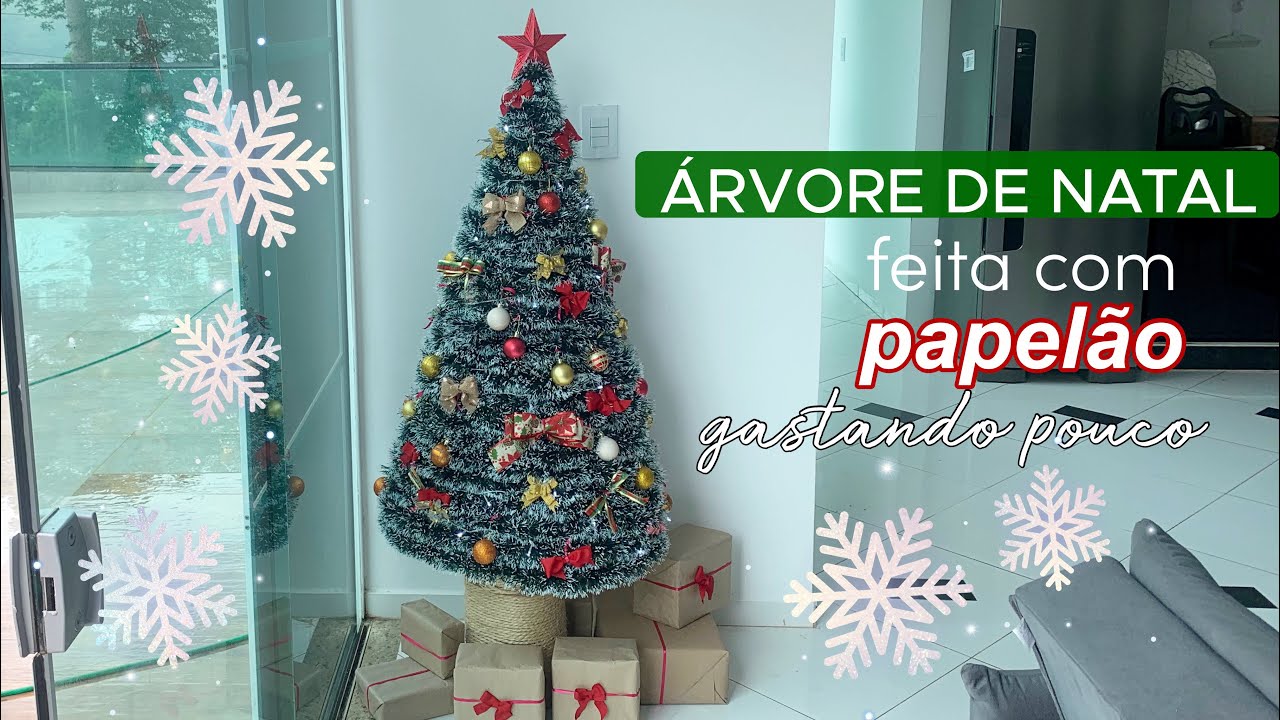 ÁRVORE DE NATAL GRANDE E SUPER BARATA - COMO FAZER 