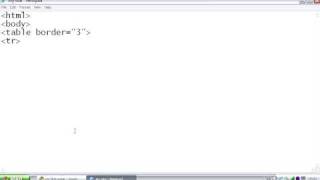 HTML table on notepad