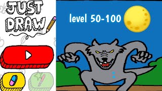 Just Draw Level 50-100 Lion studios (solution)