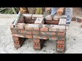 Building Cooking Stove Outdoor From Old Brick - Make Traditional Cooker