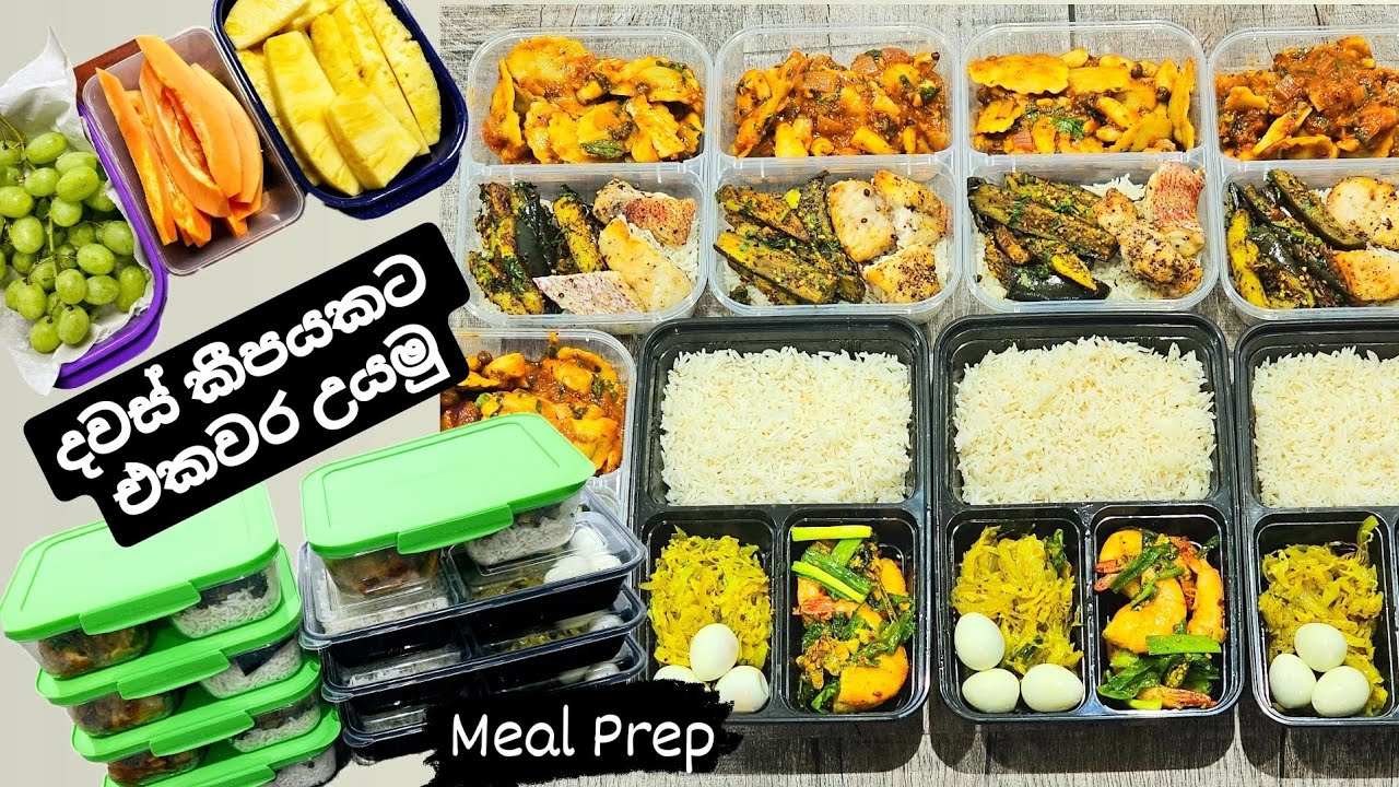 Meal Prep කරද්දි දැනගත යුතු ප්‍රධාන කරුණු ටිකක් එක්ක,කෑම ජාති තුන හතරකුත් හදන විදිහ.Meal Prep Epi-02