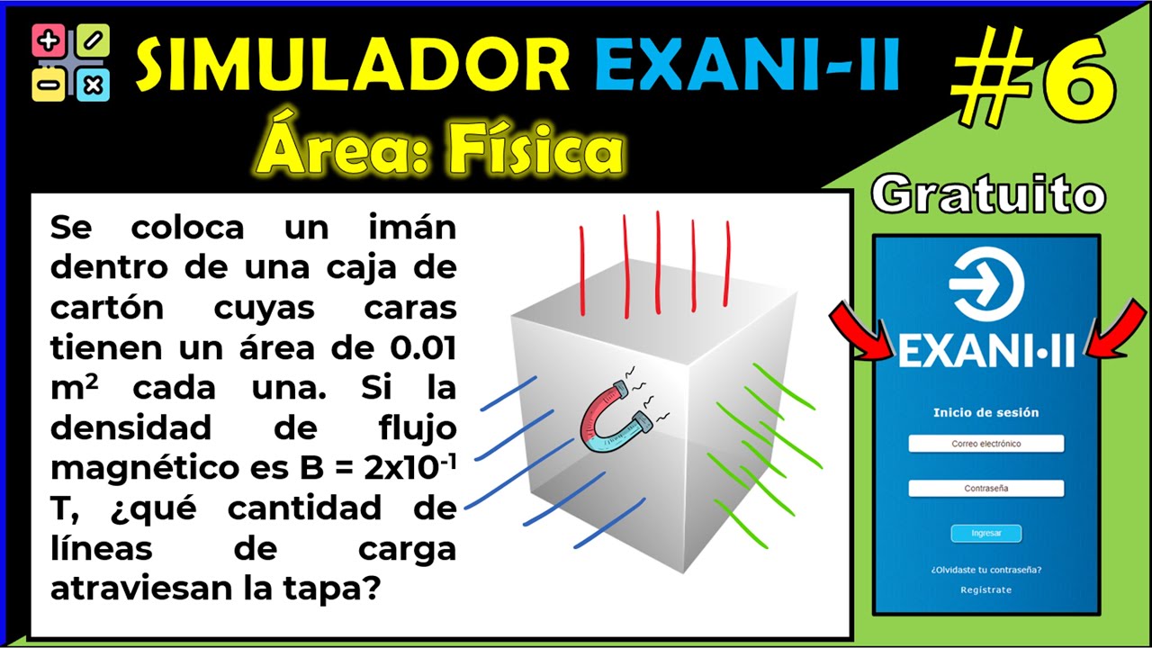 📚 Simulador Oficial EXANI II Área Física Ejercicio #6 Se coloca un imán  dentro de una caja cartón 