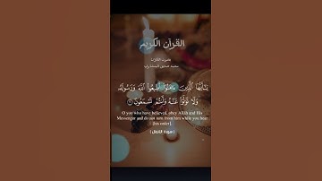 سورة الانفال آيه ٢٠ #المنشاوي #القرآن_الكريم #العراق #مصر #الجزائر #المغرب #اكسبلور  #اليمن #لايك