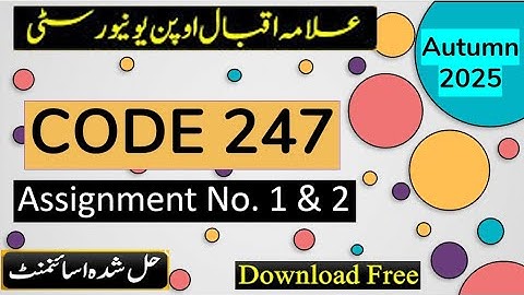 ⏩ AIOU Code 247 Solved Assignment No.1 & 2 Autumn 2025 | Subject: Mathematics – I  || Level: Matric