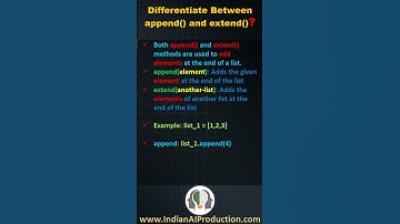 #8 Differentiate Between Append and Extend | Python Interview Questions and Answers | Shorts
