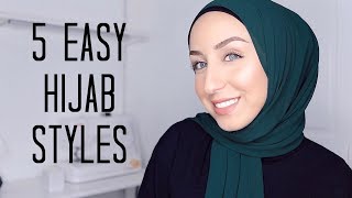 QUICK AND EASY HIJAB STYLES! | Cotton, Jersey & Chiffon Tutorial!